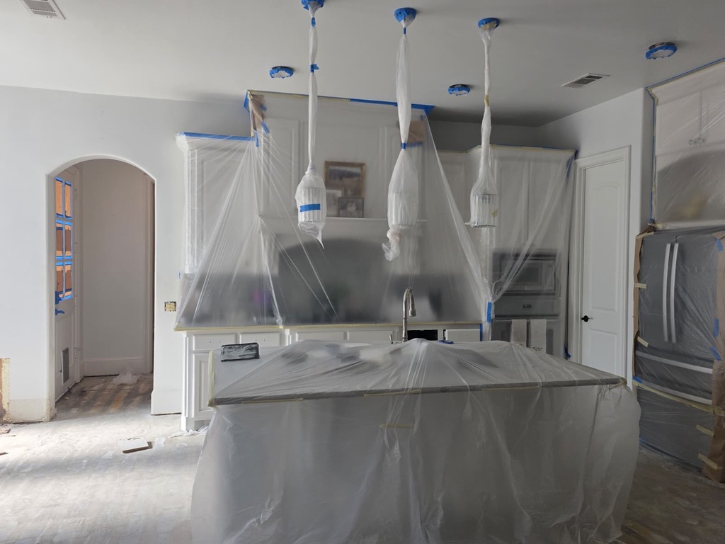 Kitchen remodeling project in progress by Apex Point Services showing prep and finish work for a North Texas home