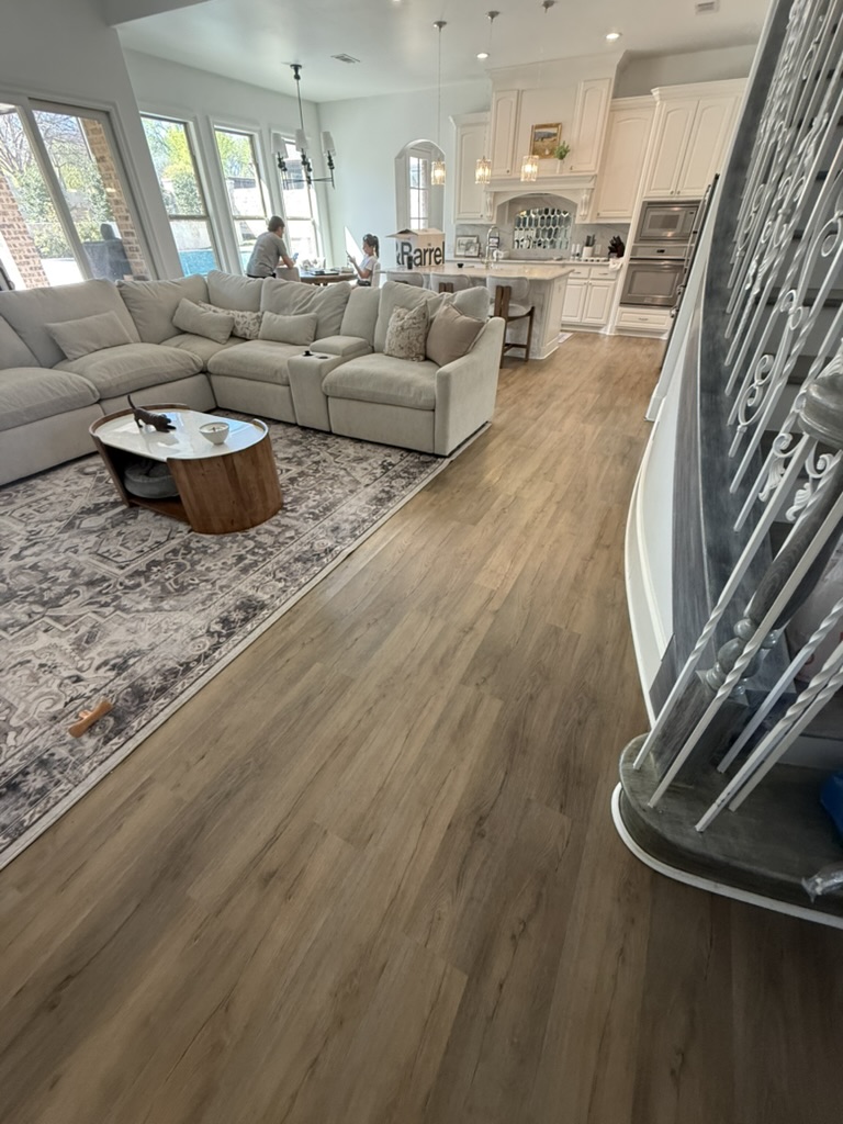 Open concept living room renovation project in Rowlett, Texas