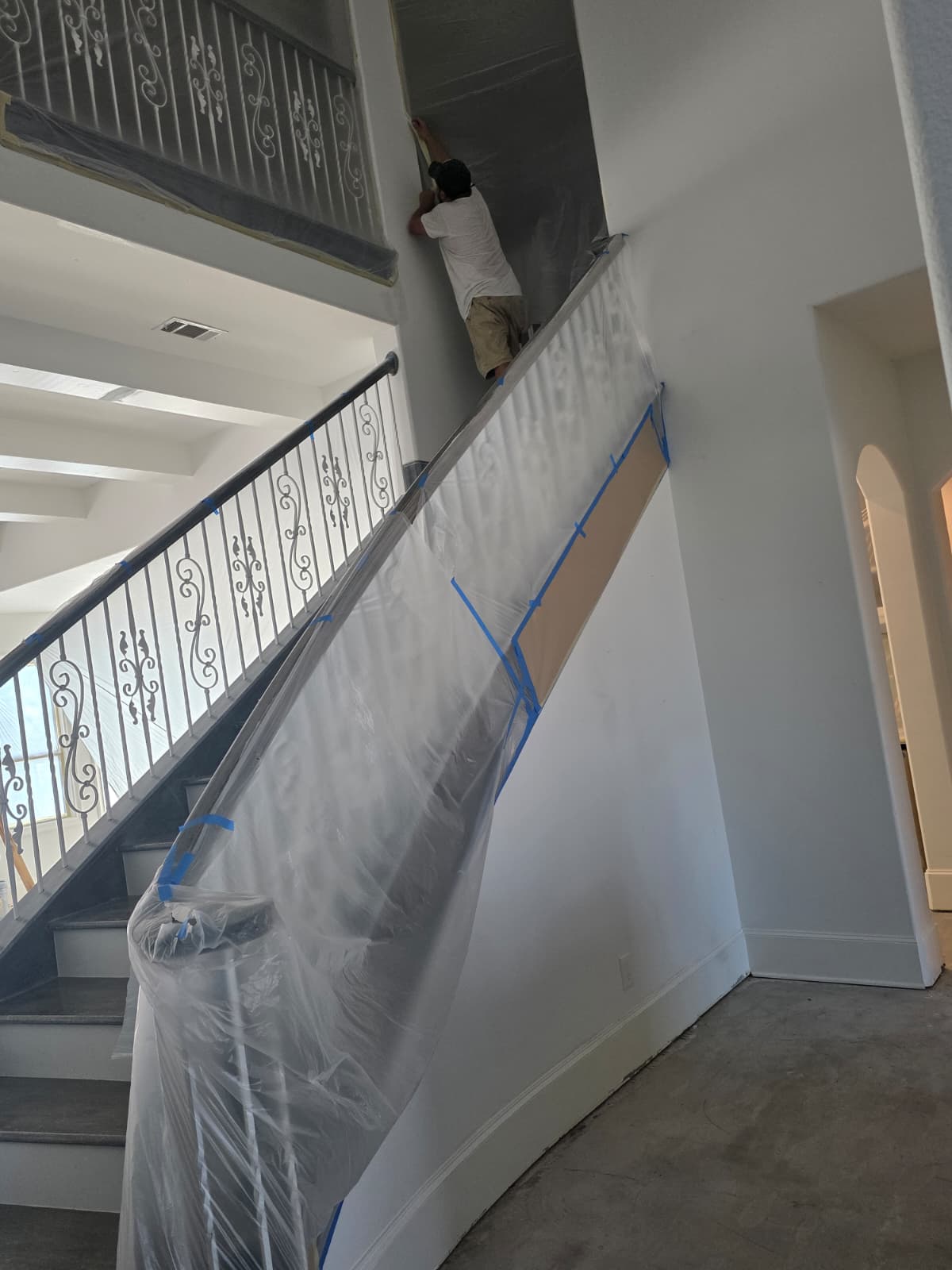 Interior remodeling project by Apex Point Services showing staircase and finish work for a North Texas property upgrade