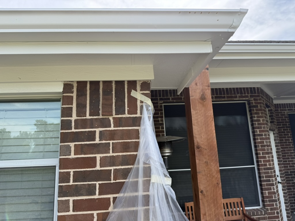 Pergola and soffit construction detail at a Rockwall home